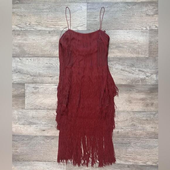 ZARA Fringe Midi Dress with Spaghetti Straps NWT 🤎 - Picture 15 of 16